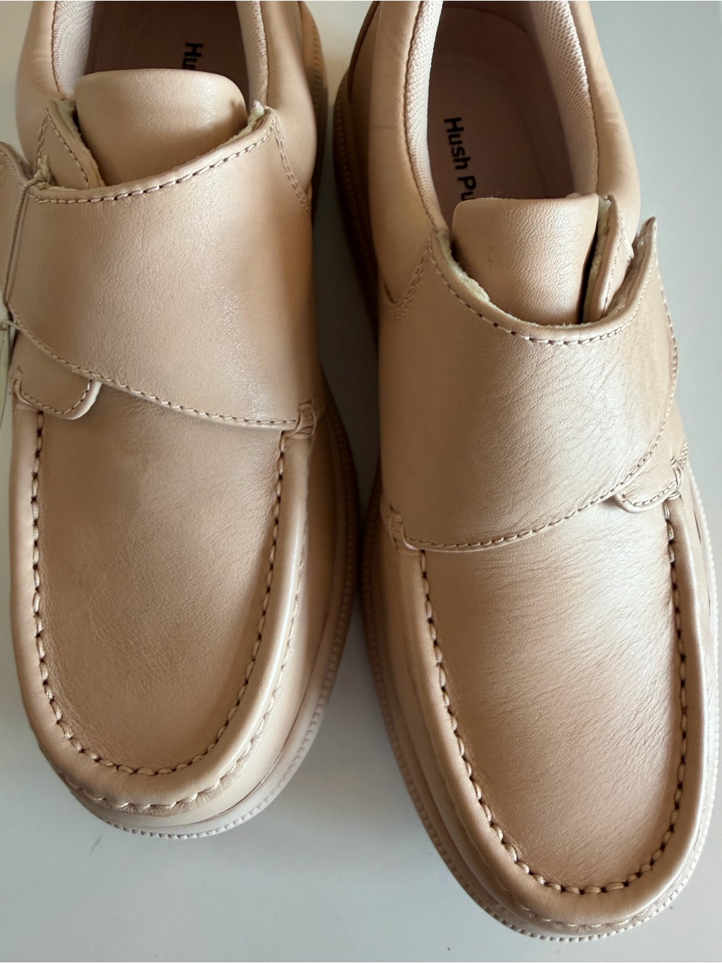 Hush Puppies Menâs Light Beige Slip-On Moccasin